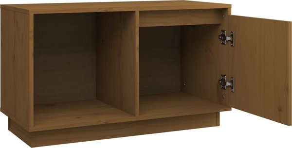 vidaXL Szafka pod TV, miodowy braz, 74x35x44 cm, lite drewno sosnowe