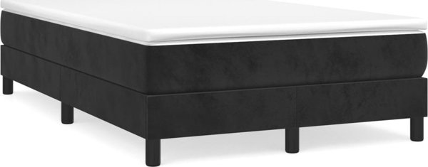 vidaXL Κρεβάτι kontynentalne με στρώμα, μαύρο βελούδο 120x200 cm