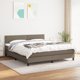 vidaXL Κρεβάτι καπιτονέ με στρώμα, taupe, ύφασμα, 180x200 εκ.