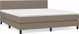 vidaXL Κρεβάτι καπιτονέ με στρώμα, taupe, ύφασμα, 180x200 εκ.