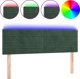 vidaXL Zaglouhek gia krevati me LED, skournoprasino, 144x5x78/88 cm, aksamit