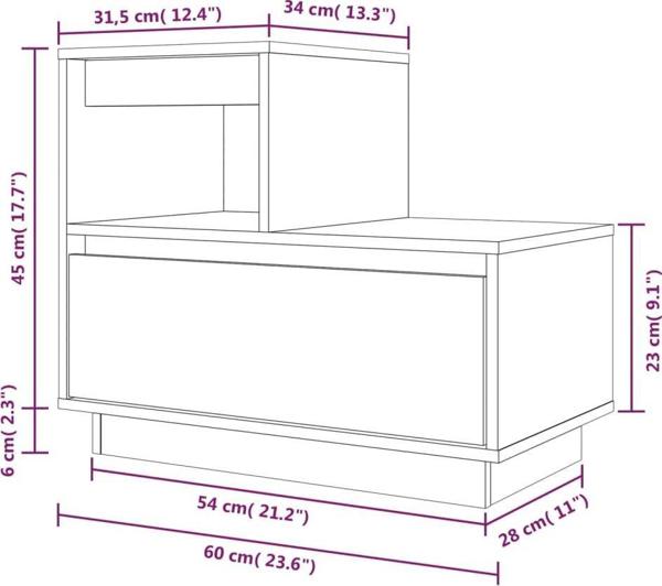 vidaXL vidaXL Szafka nocna, 60x34x51 cm, lite drewno sosnowe