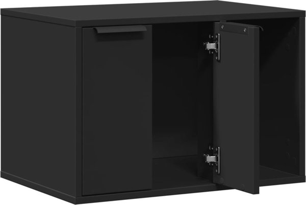 vidaXL Ντουλάπι για γατολούτρο, μαύρο, 60x40x40 εκ, υλικό MDF