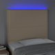 vidaXL Κεφαλάρι για κρεβάτι με LED, εκρού, 90x5x118/128 εκ., ύφασμα