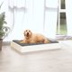 vidaXL Legowisko dla psa, biale, 71.5x54x9 cm, lite drewno sosnowe