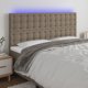 vidaXL Φωτιζόμενη κεφαλαρία κρεβατιού με LED, taupe, 160x5x118/128 cm, ύφασμα