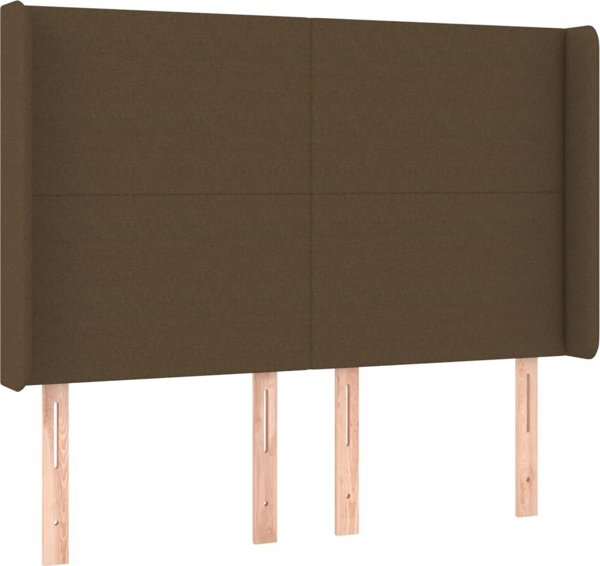 vidaXL Κρεβάτι κοντινεντάλ 140x200 cm υφασμάτινο καφέ