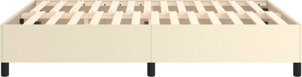 vidaXL Κρεβάτι kontynentalne, κρεμ, 140x190 εκ., με επίστρωση από δερματίνη