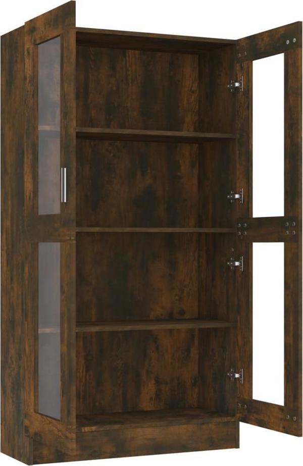 vidaXL Βιτρίνα, καπνιστό δρυς, 82,5 x 30,5 x 150 εκ.