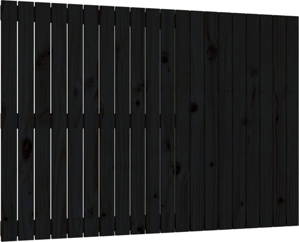 vidaXL Προσκέφαλο κρεβατιού, μαύρο, 127,5x3x90 cm, μασίφ πεύκο