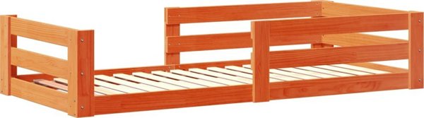 vidaXL Κά FRAME κρεβατιού χωρίς στρώμα, κεχριμπαρί καφέ, 100x200 εκ., μασίφ πεύκο