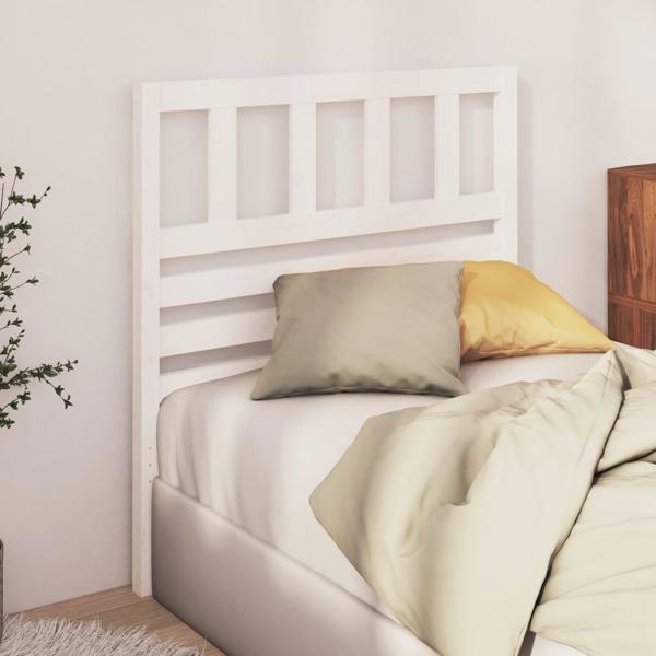 vidaXL Κεφαλάρι κρεβατιού, λευκό, 81x4x100 εκ., μασίφ πεύκο