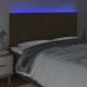 Κεφαλάρι κρεβατιού vidaXL με LED σκούρο καφέ 200x5x118/128 cm ύφασμα