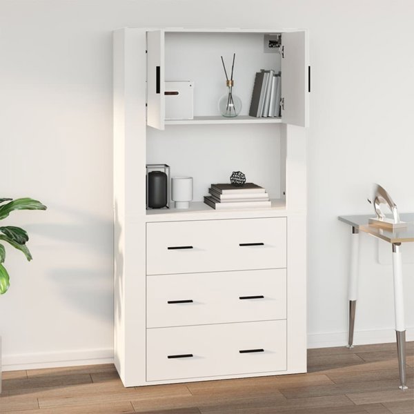 vidaXL Λευκή ντουλάπα τοίχου, 80x33x80 cm, συνθετικό ξύλο