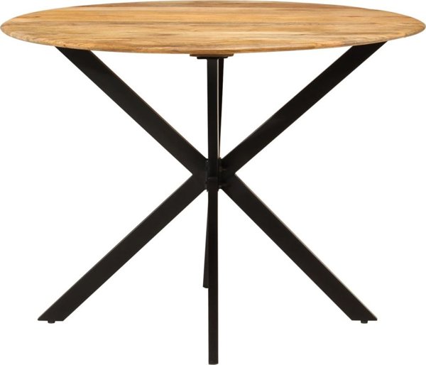 vidaXL Τραπέζι τραπεζαρίας, 110x78 cm, μασίφ ξύλο μάνγκο και μέταλλο