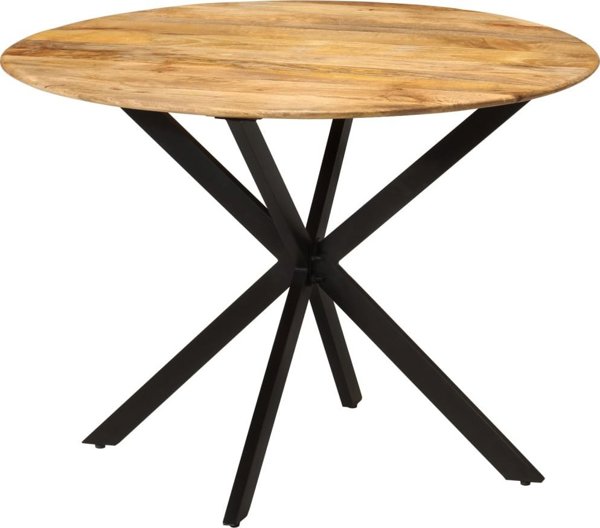 vidaXL Τραπέζι τραπεζαρίας, 110x78 cm, μασίφ ξύλο μάνγκο και μέταλλο