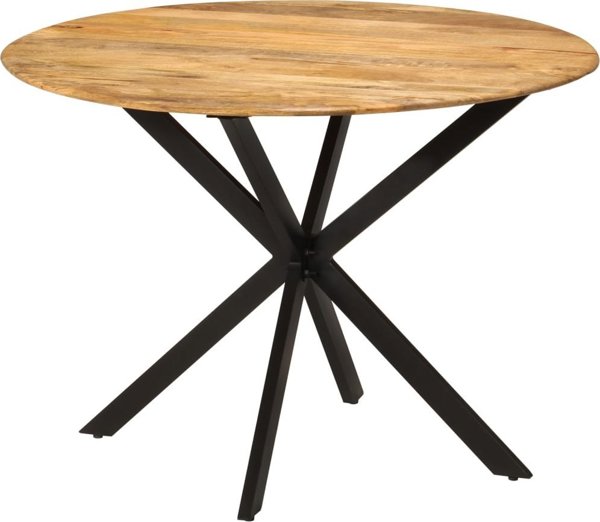 vidaXL Τραπέζι τραπεζαρίας, 110x78 cm, μασίφ ξύλο μάνγκο και μέταλλο