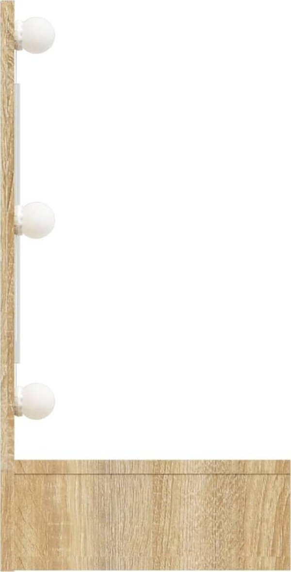 vidaXL Ντουλάπι με Καθρέφτη και LED, Δρυς Sonoma, 90x31,5x62 cm