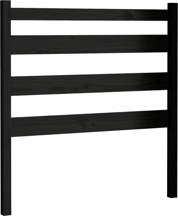 vidaXL Κεφαλάρι κρεβατιού, μαύρο, 106x4x100 εκ., μασίφ πεύκο