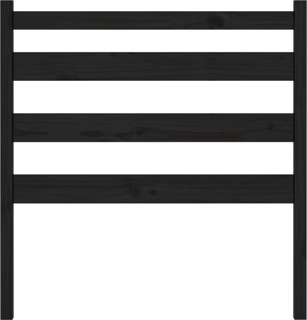 vidaXL Κεφαλάρι κρεβατιού, μαύρο, 106x4x100 εκ., μασίφ πεύκο