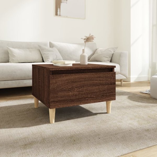 vidaXL Πλαϊνό τραπεζάκι, καφέ δρυς, 50x46x35 εκ., σύνθετο ξύλο
