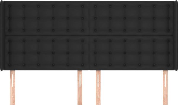 vidaXL Κεφαλάρι uszak Zaglowek, μαύρο, 203x16x118/128 cm, τεχνόδερμα