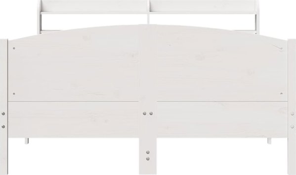 vidaXL Rama lozka bez materaca, biala, 140x190 cm, lite drewno sosnowe