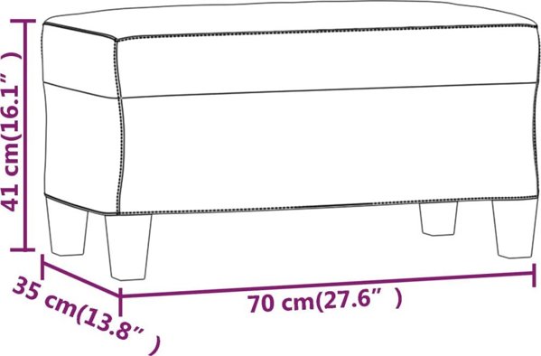 vidaXL Πάγκος, μαύρος, 70x35x41 cm, ταπετσαρισμένος με τεχνητό δέρμα