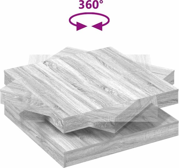 vidaXL Περιστρεφόμενο Τραπεζάκι Σαλονιού 360 Μοιρών, Γκρι Sonoma, 90x90x34,5 εκ.