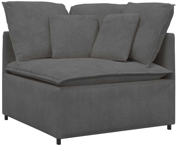 vidaXL Καναπές modular με μαξιλάρια από βελούδο σε σκούρο γκρι
