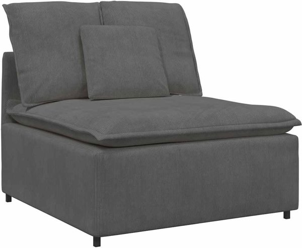 vidaXL Καναπές modular με μαξιλάρια από βελούδο σε σκούρο γκρι