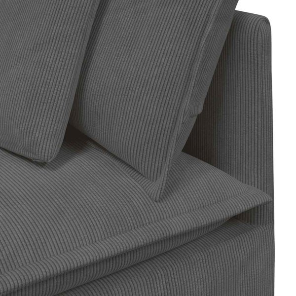 vidaXL Καναπές modular με μαξιλάρια από βελούδο σε σκούρο γκρι