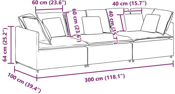 vidaXL Καναπές modular με μαξιλάρια από βελούδο σε σκούρο γκρι