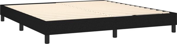 vidaXL Κοντινεντάλ κρεβάτι με στρώμα, μαύρο ύφασμα 160x200cm