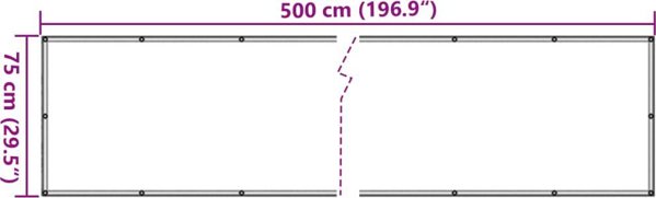 vidaXL Προστατευτικό Μπαλκονιού Γκρι 500x75 cm από PVC