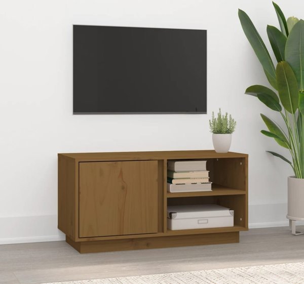 vidaXL Έπιπλο τηλεόρασης, μέλι καφέ, 80x35x40,5 cm, μασίφ πεύκο