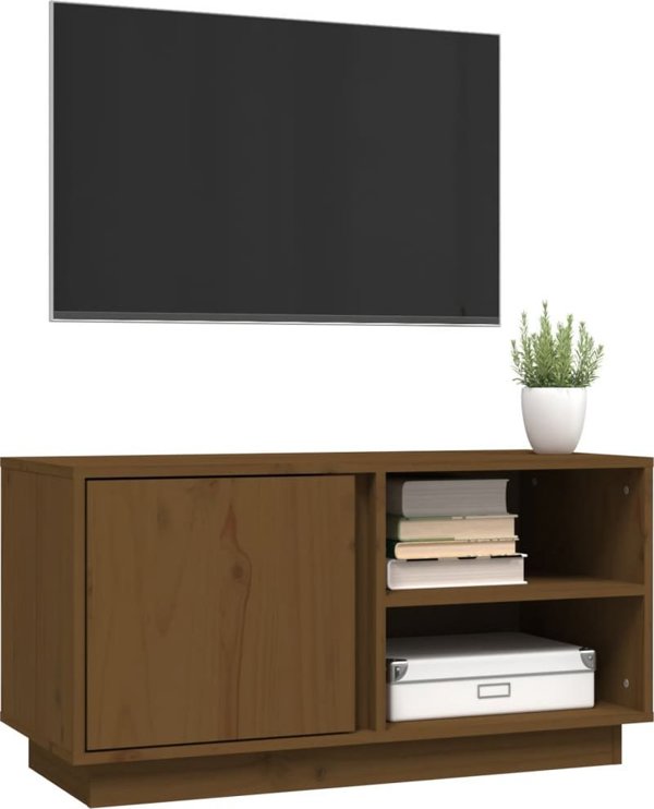 vidaXL Έπιπλο τηλεόρασης, μέλι καφέ, 80x35x40,5 cm, μασίφ πεύκο