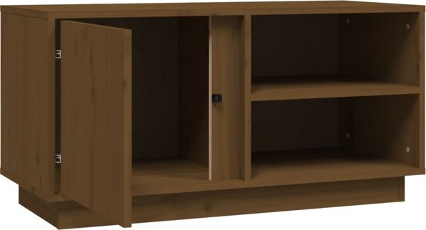 vidaXL Έπιπλο τηλεόρασης, μέλι καφέ, 80x35x40,5 cm, μασίφ πεύκο