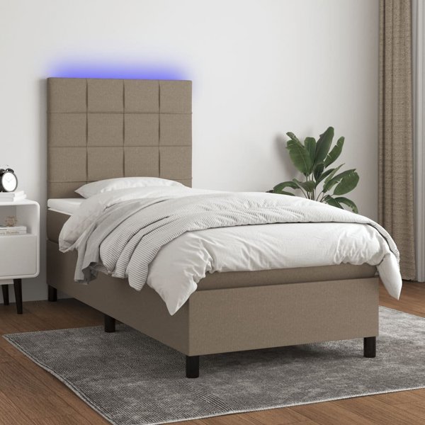 vidaXL Καναπεδένιο Κρεβάτι με Στρώμα, Ταουπ, 90x200 εκ., Ύφασμα