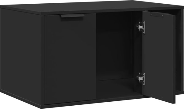 vidaXL Ντουλάπι για λεκάνη γάτας, μαύρο, 80x50x45 εκ., ξυλοπαγές υλικό