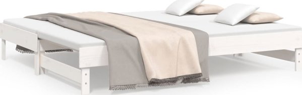vidaXL Λευκό Έπιπλο Κρεβατιού Ορθοπεδικό, 2x(90x200) εκ., φυσικό ξύλο πεύκου