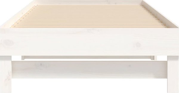 vidaXL Λευκό Έπιπλο Κρεβατιού Ορθοπεδικό, 2x(90x200) εκ., φυσικό ξύλο πεύκου