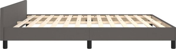 vidaXL Κρεβατοκάμαρα με κεφαλάρι, γκρι, 180x200 εκ., επενδυμένο με δερματίνη