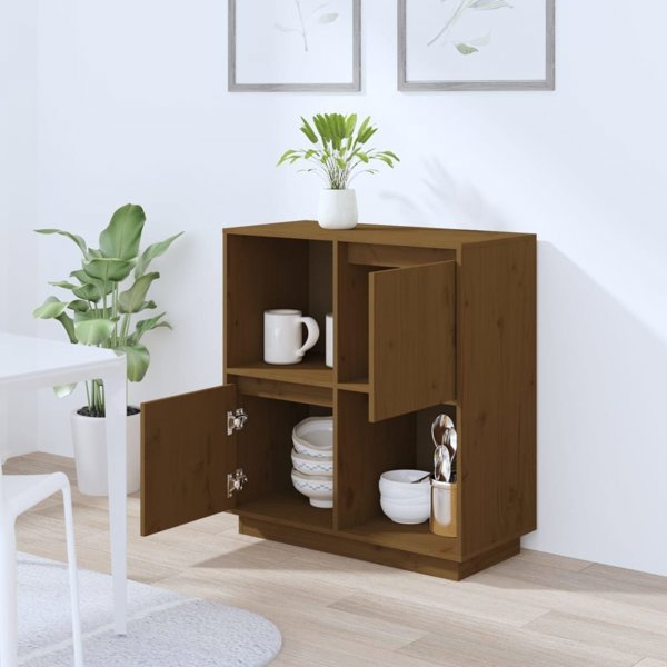 vidaXL Ντουλάπι, μελί καφέ, 74x35x80 εκ, μασίφ πεύκο