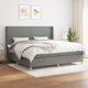 vidaXL Λιτώ 200x200 cm με στρώμα, σκούρο γκρι ύφασμα