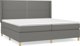 vidaXL Λιτώ 200x200 cm με στρώμα, σκούρο γκρι ύφασμα