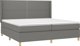 vidaXL Λιτώ 200x200 cm με στρώμα, σκούρο γκρι ύφασμα