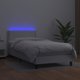 vidaXL Κρεβάτι κοντινένταλ με στρώμα και LED, λευκή οικο-δερματίνη 100x200cm