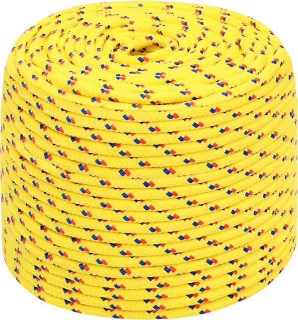 vidaXL Linka zeglarska, zolta, 6 mm, 25 m, polipropylen