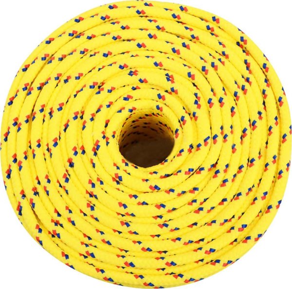 vidaXL Linka zeglarska, zolta, 6 mm, 25 m, polipropylen